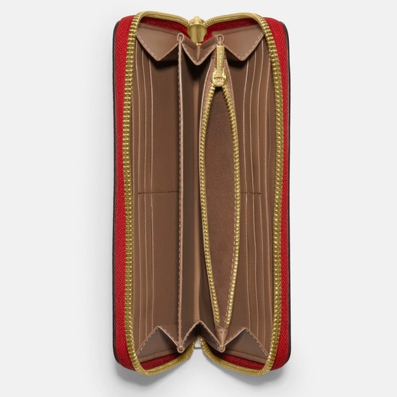 Long Zip Around Wallet With Heart Cherry Print - Picture 2 of 6